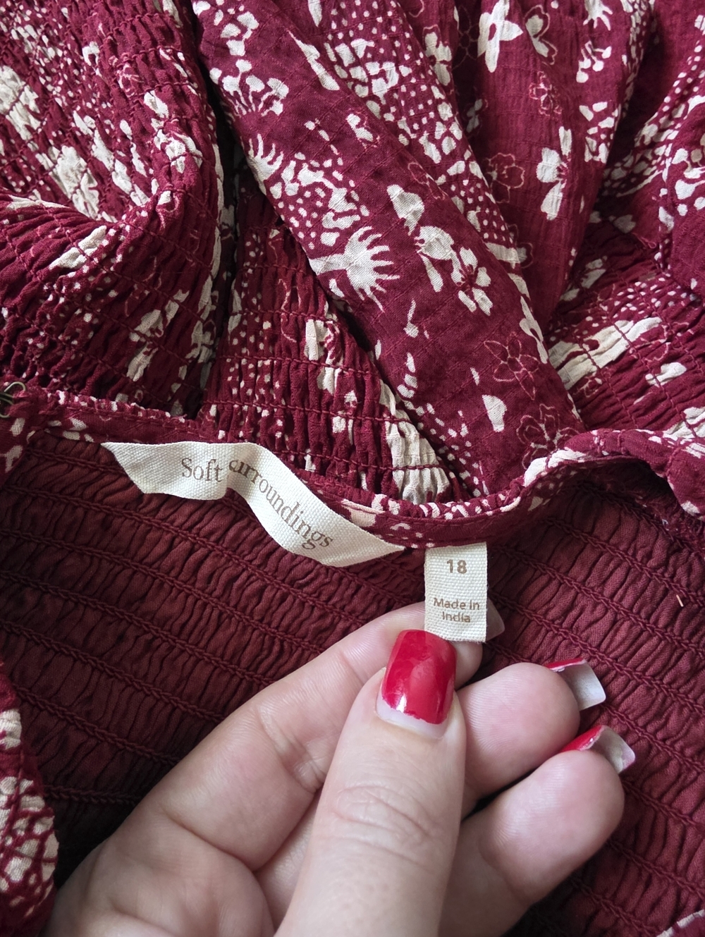 Soft Surroundings Marlais Bohemian Smocked Maxi Dress Sun Dried - Picture 7 of 8